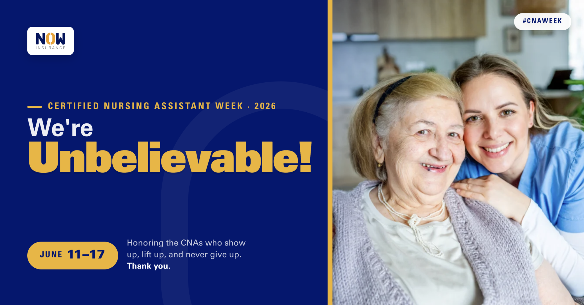 certified nursing assistant week celebrated by NOW Insurance
